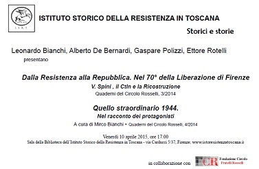 Firenze, 10 aprile - presentazione QCR sulla Resistenza