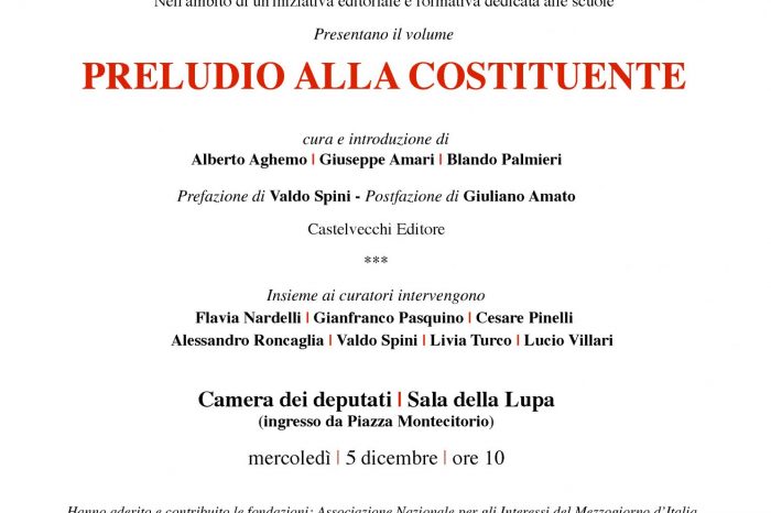 Video - PRELUDIO ALLA COSTITUENTE – MERCOLEDI’ 5 DICEMBRE, ROMA, CAMERA DEI DEPUTATI, SALA DELLA LUPA