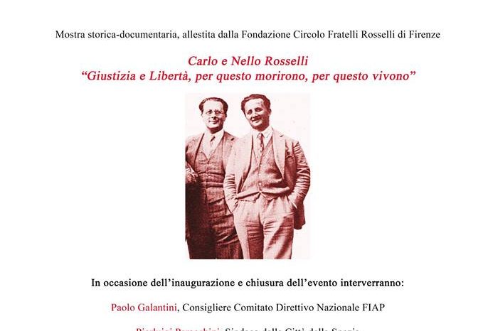 Mostra storica-documentaria Carlo e Nello Rosselli “Giustizia e Libertà, per questo morirono, per questo vivono” - Sabato 16 febbraio 2019, ore 11,00 cerimonia di apertura Sabato 30 marzo 2019, ore 11,00 cerimonia di chiusura Mediateca Regionale Ligure “Sergio Fregoso”, via Firenze 37, La Spezia