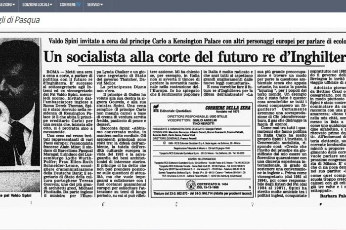 "Un socialista alla corte del futuro Re d'Inghilterra"