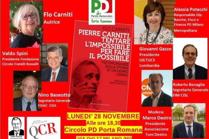 Spini a Milano per libro su Pierre Carniti